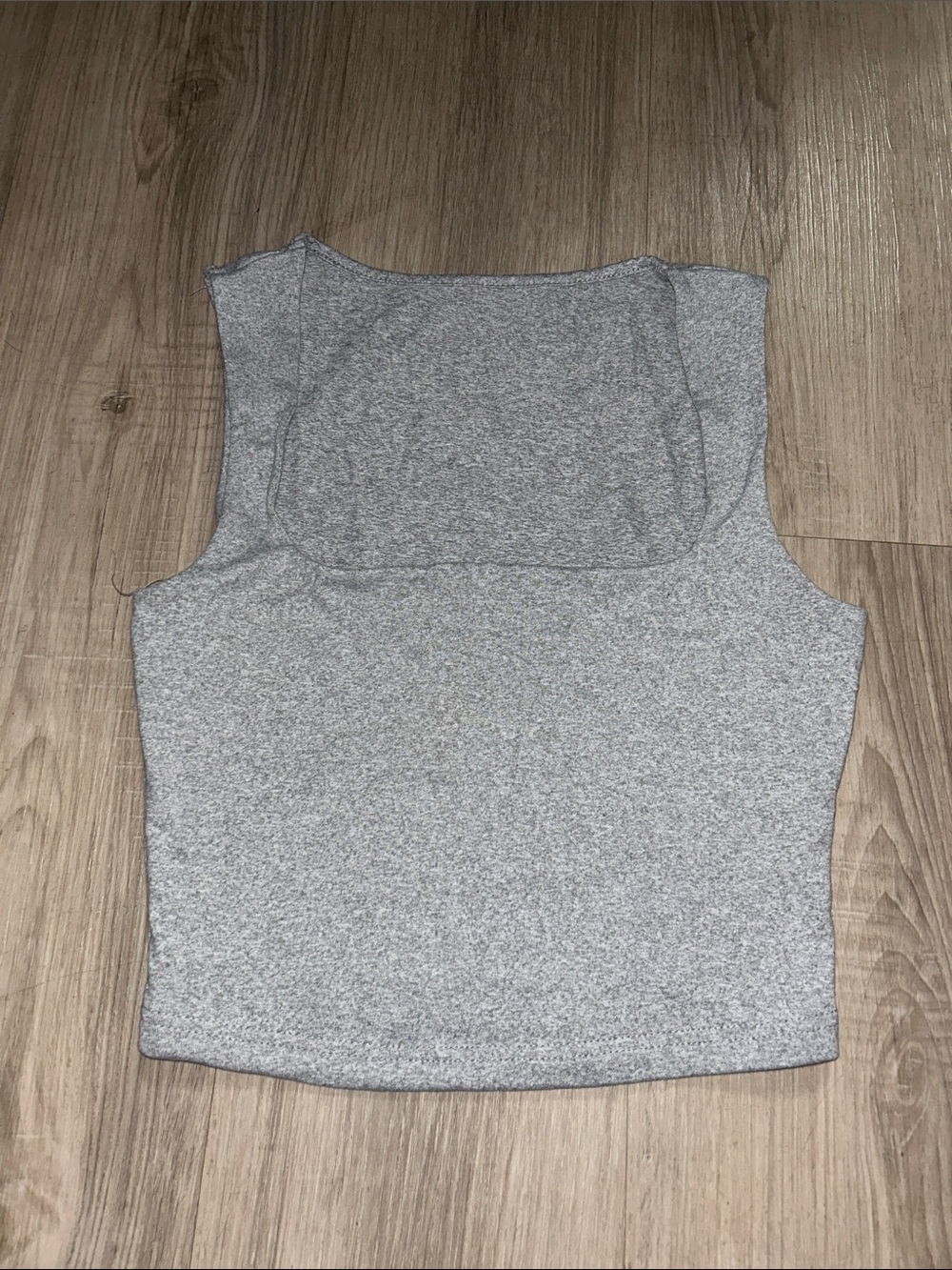 Gray Sleeveless Square-Neck Women’s Top